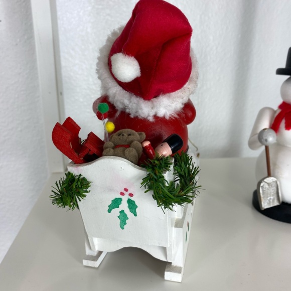 Vintage Wooden Hand Made Smoking Figurines Oregon Mauchleys 1990’s Santa Frosty - Picture 11 of 14